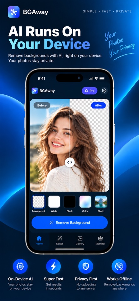 BGAway On-device processing